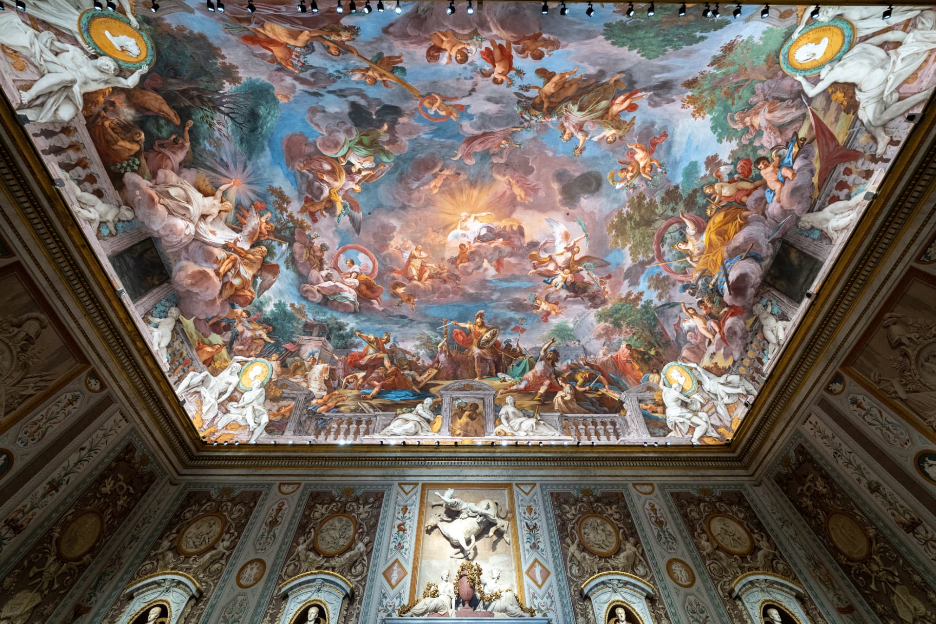 Painted ceiling inside the Borghese Gallery