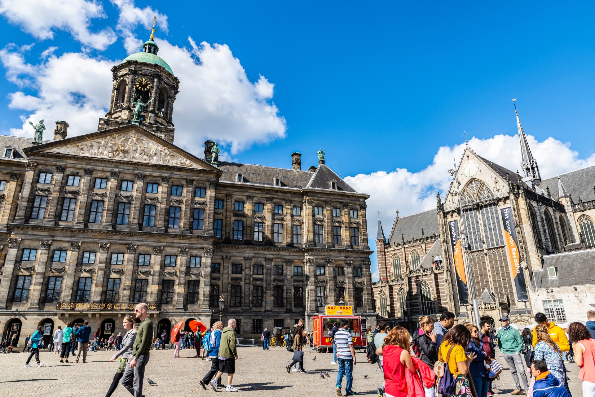 The Nieuwe Kerk beside the Royal Palace on Dam Square in Amsterdam