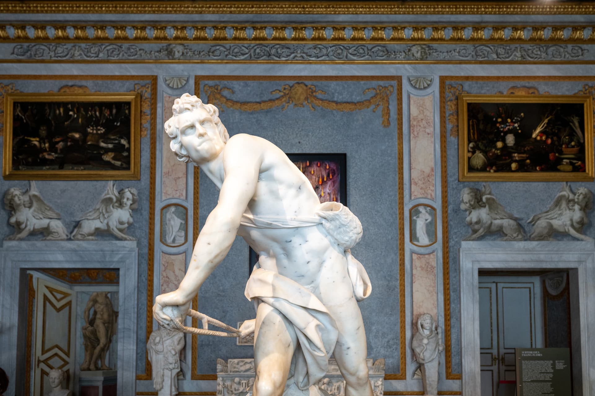 Bernini sculpture inside the Borghese Gallery