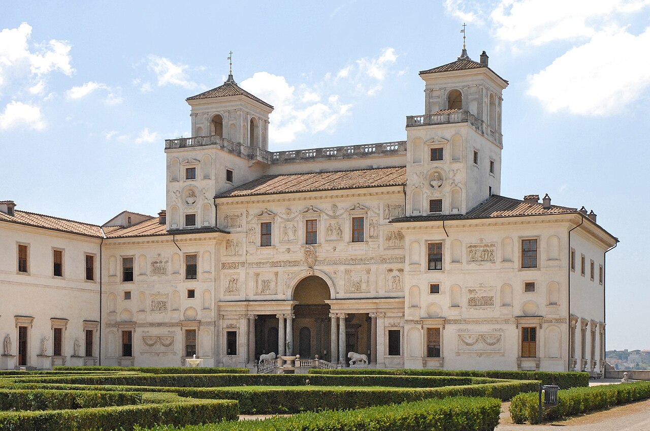 Villa Medici’s ornate garden façade and formal planting