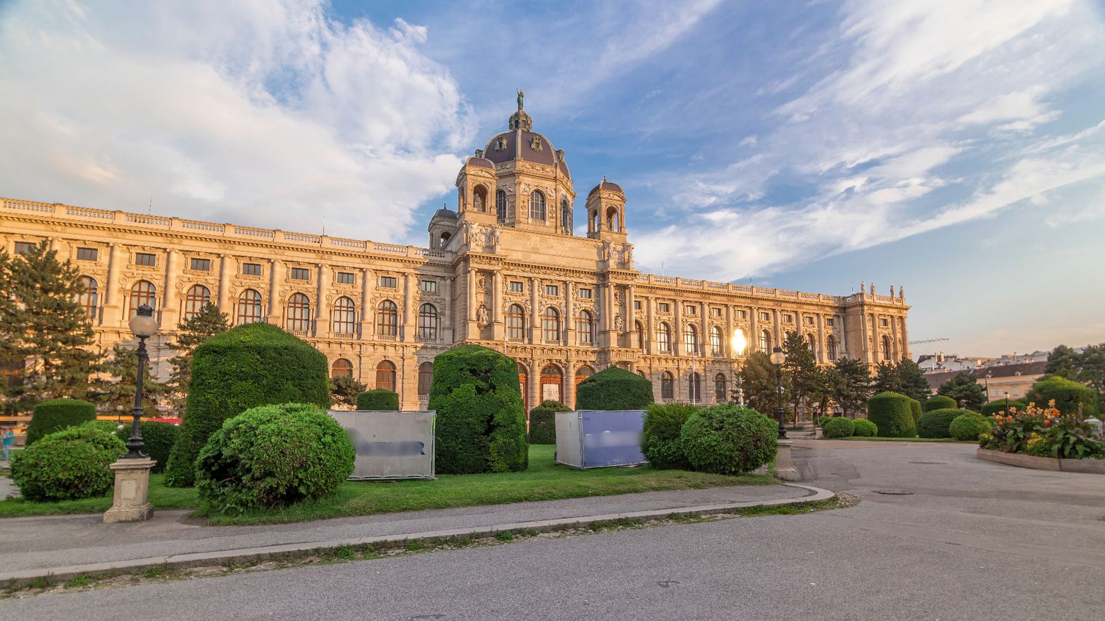 One of the grand 19th-century museums along the Vienna Ringstrasse at golden hour