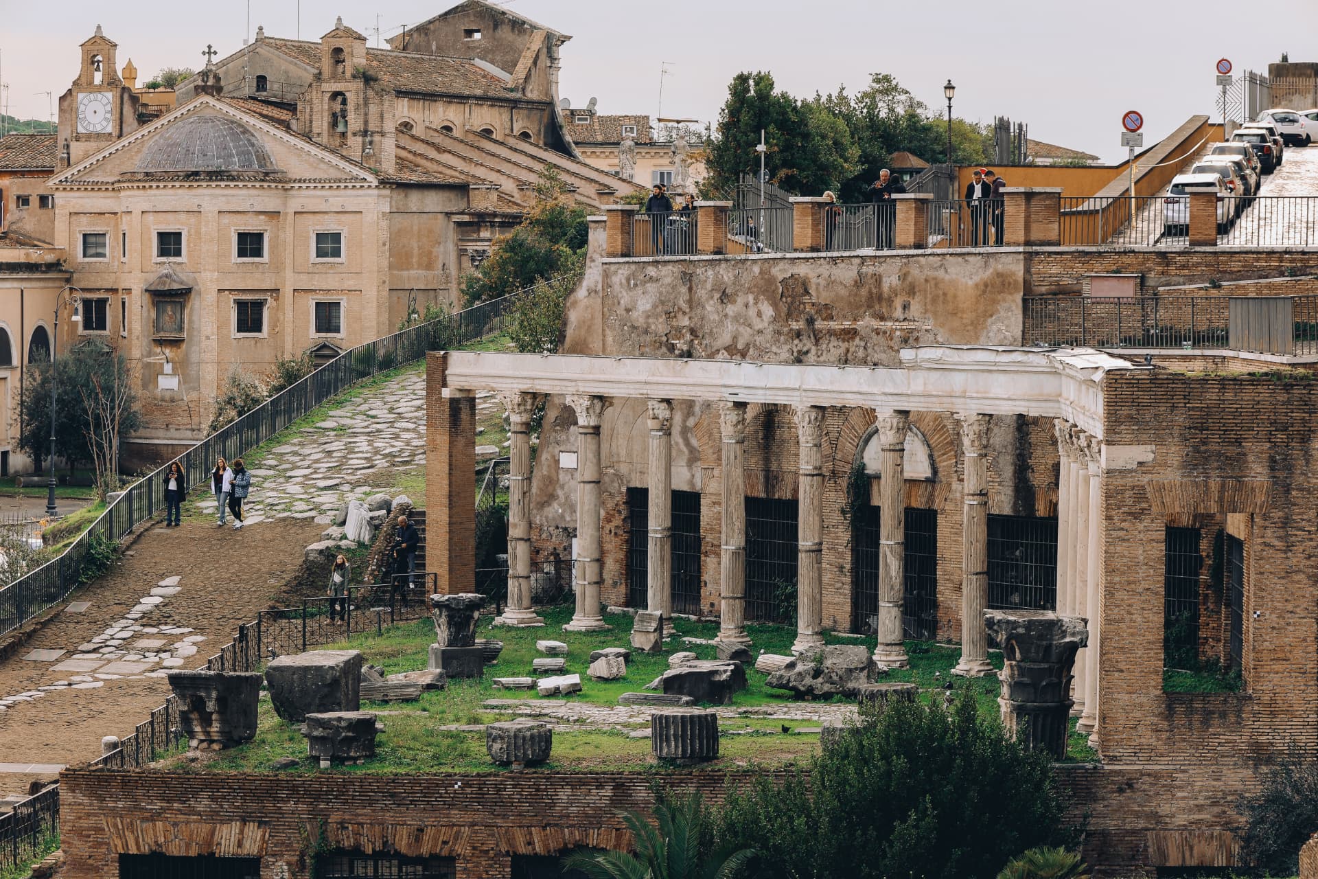 Portico of the Dii Consentes colonnade below the Capitoline slope beside the Clivus Capitolinus