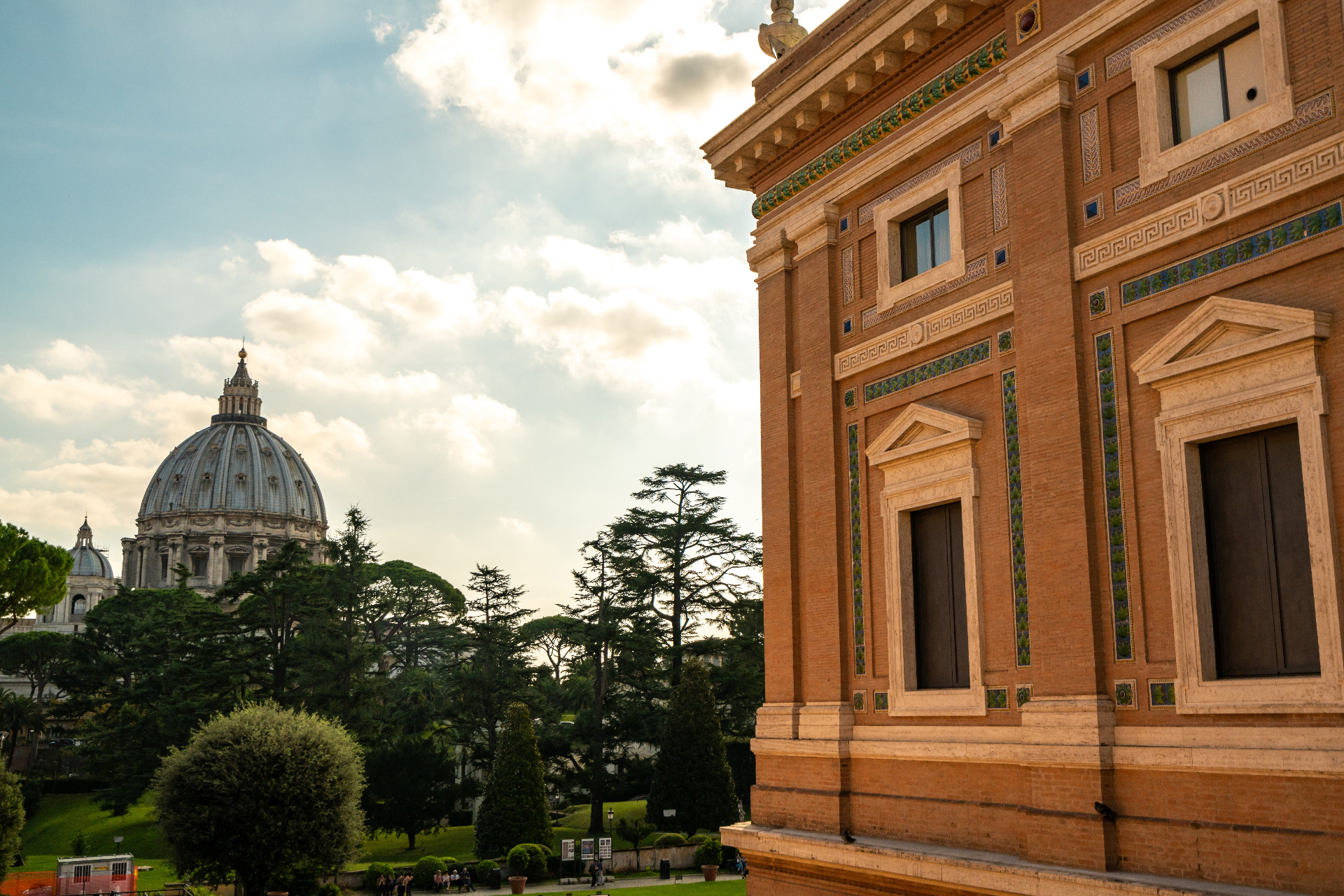 St. Peter's Basilica dome seen from the Vatican Museums