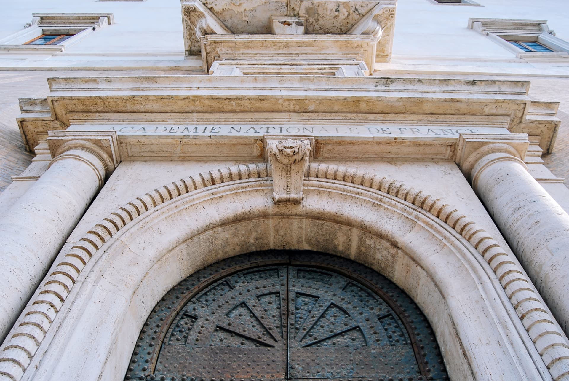Académie Nationale de France inscription above Villa Medici’s entrance