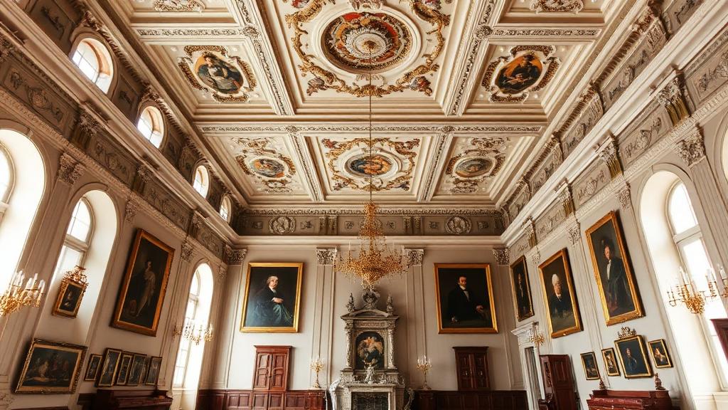 The ornate baroque interior of Lobkowicz Palace inside Prague Castle
