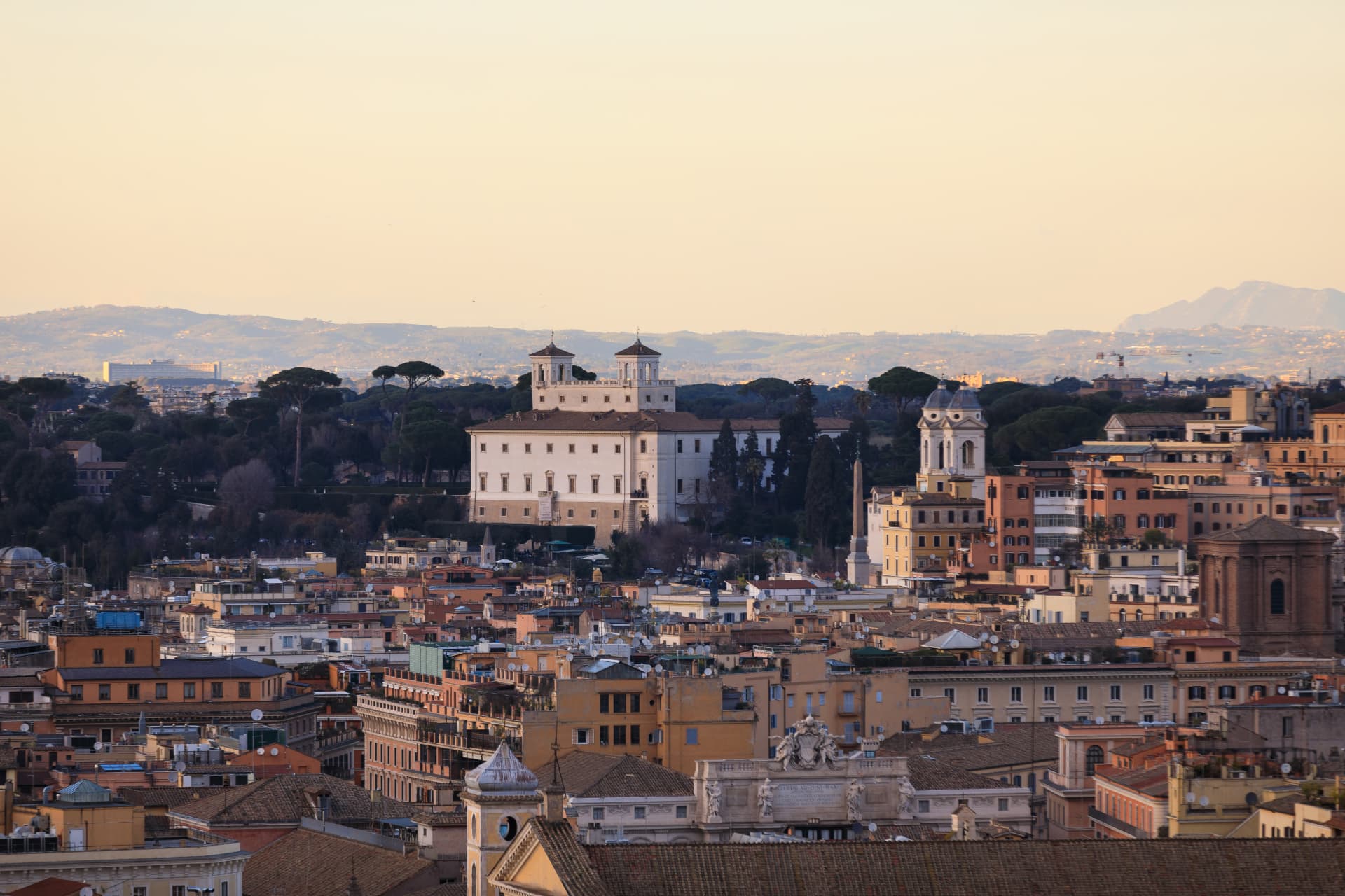 Villa Medici on Rome’s hilltop above the city’s roofs and domes