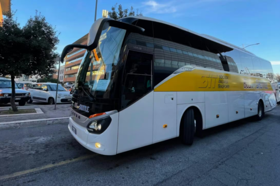 Airport bus shuttle at Rome Fiumicino