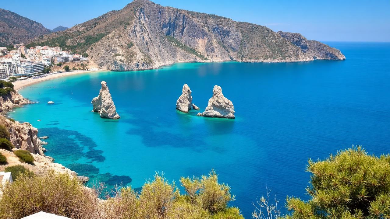 Turquoise sea and limestone sea stacks off the coast of Capri, the classic view on a day trip from Rome