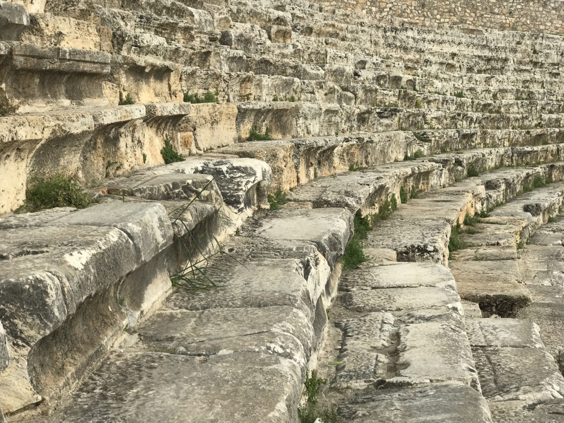 Stone seating inside the Colosseum