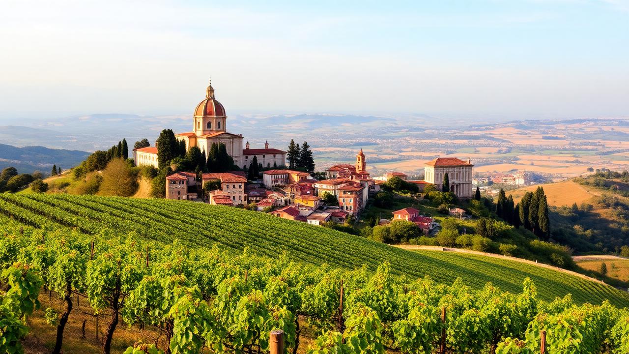 Vineyards and hill towns of the Castelli Romani south of Rome