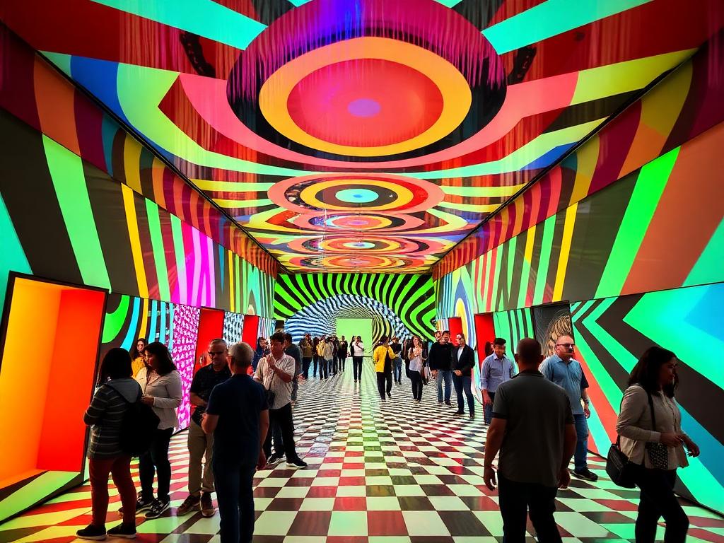 Optical illusion exhibit at the Museum of Illusions Rome