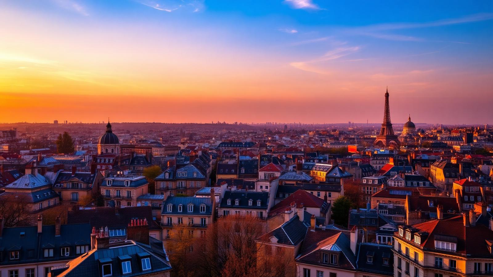 Paris skyline with the Eiffel Tower