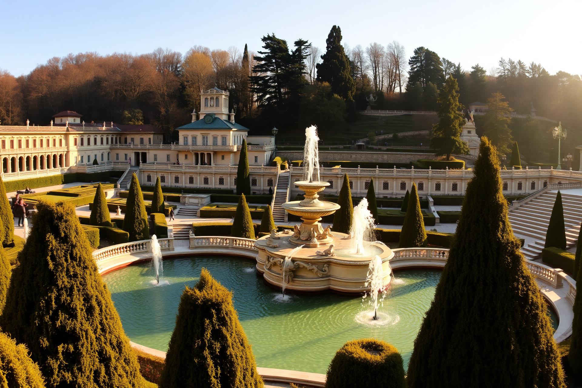 Fountains and gardens at Villa d'Este in Tivoli