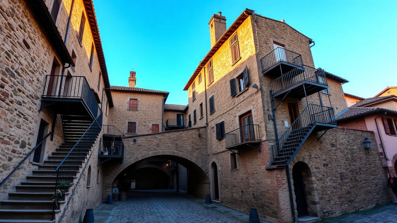 Medieval stone streets in Viterbo